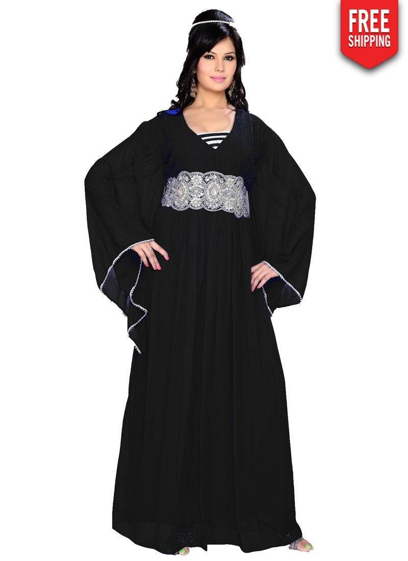 Elegant Embroidered Kaftan Dress for Women - Boho Chic Beach Cover Up & Summer Maxi Dress - Perfect for Vacation, Pool Party, and Resort Wear