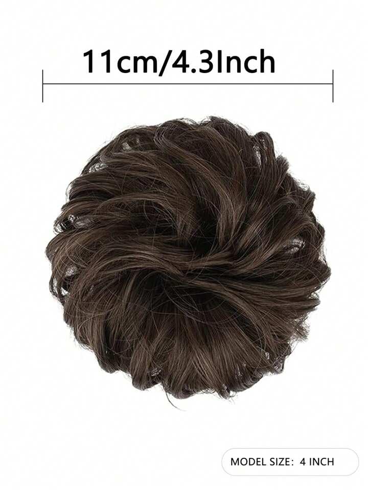 BShine 1PCS Messy Bun Hair Extension with Elastic Band - Synthetic Hair Scrunchies for Women & Girls (Brown, 40g) - Perfect for Parties, Weddings & Everyday Styling