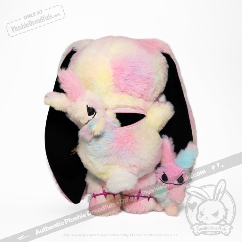 Plushie Dreadfuls Anxiety Rabbit Tie Dye Limited Edition Stuffed Animal - Soft Plush Toy for Stress Relief, Anxiety Comfort & Emotional Support