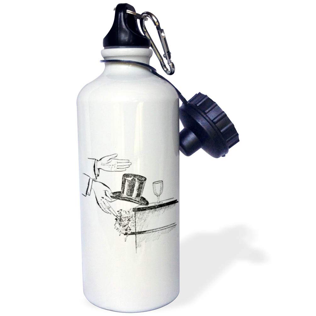Vintage Magic Trick Sports Water Bottle - 21oz Insulated Stainless Steel Water Bottle with Lid - Perfect for Gym, Hiking & Outdoor Activities