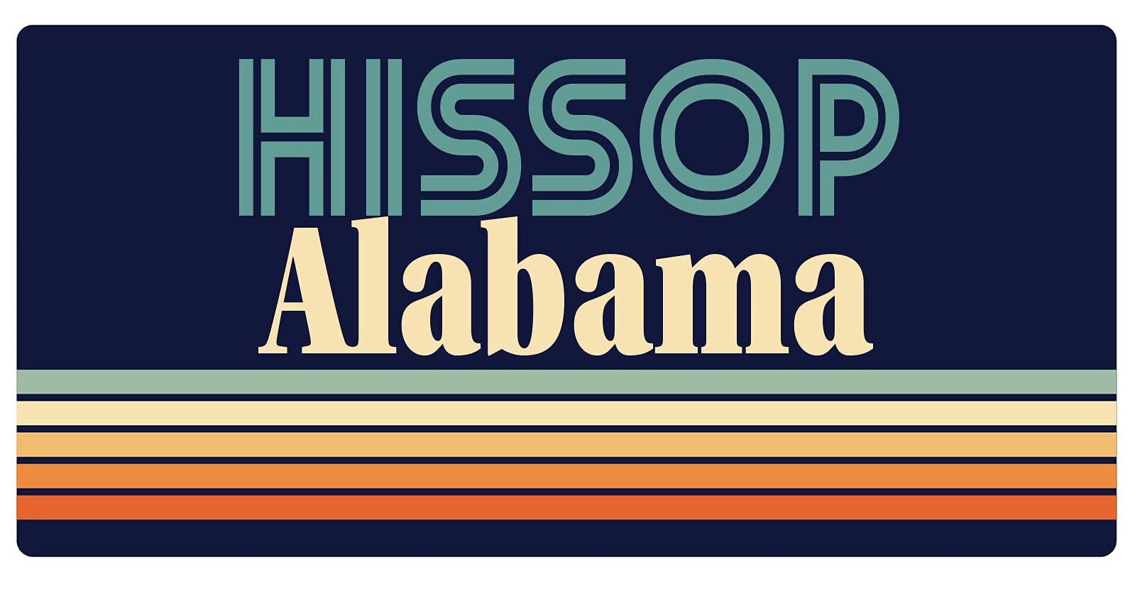 Vintage Alabama Hissop 5 x 2.5 Inch Retro Fridge Magnet - Perfect for Kitchen Decor, Souvenirs & Collectibles