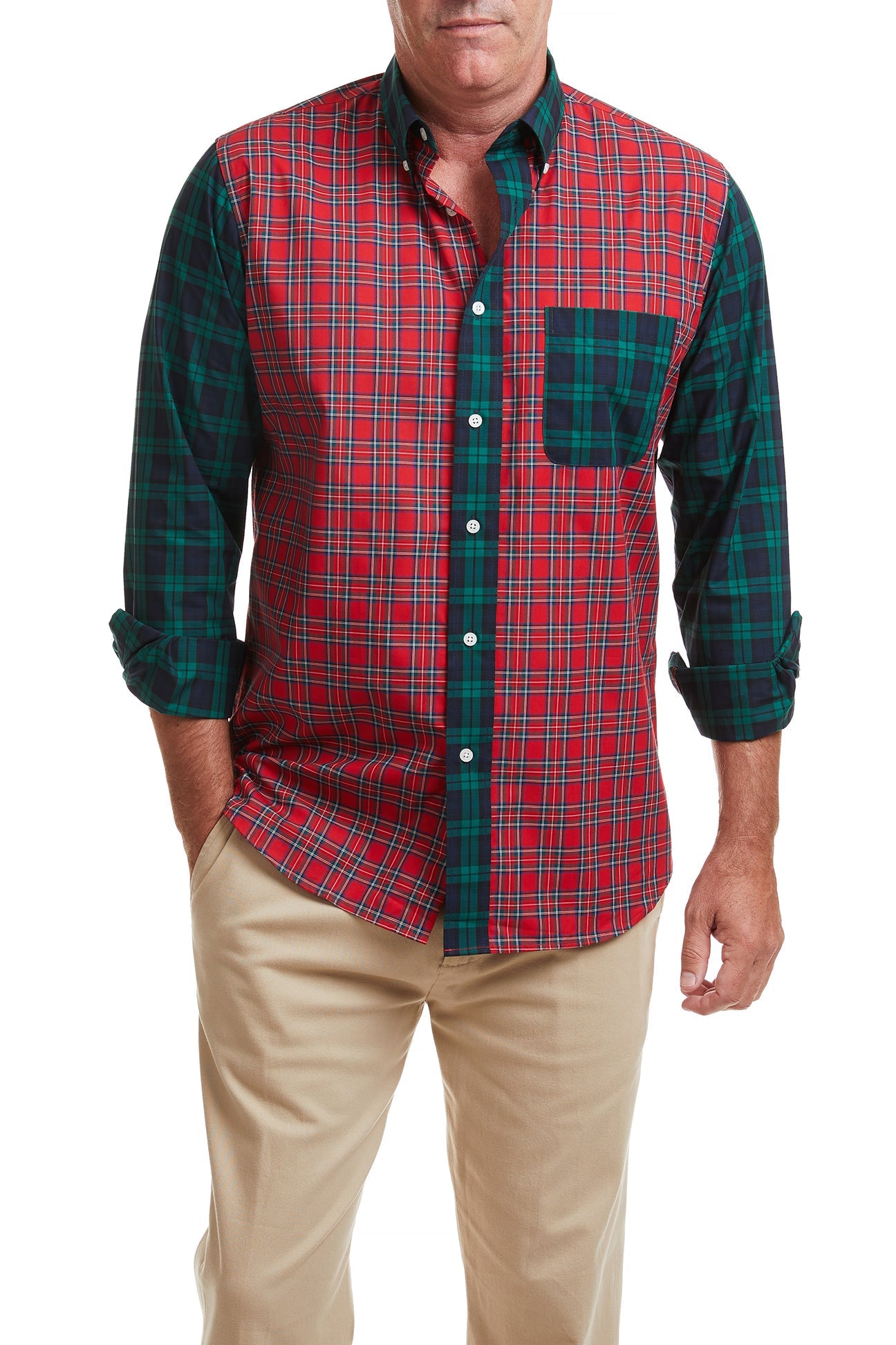 Stylish Chase Shirt with Tartan Panel - Perfect for Casual Outfits & Layering in Fall & Winter