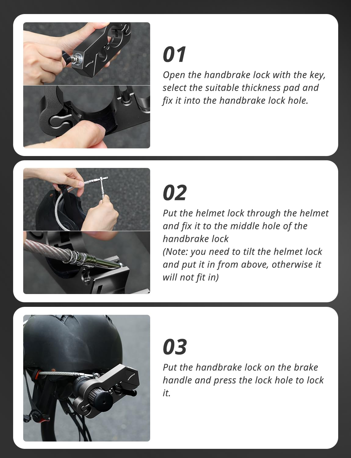 Oasser Motorcycle Lock Set - Anti-Theft for Bikes & ATVs - Secure Handlebars & Helmets on the Go