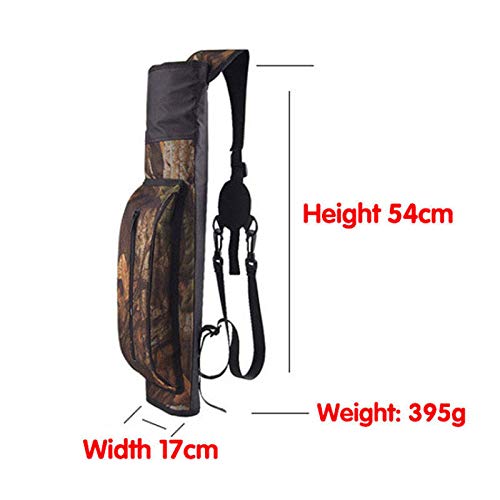 Waterproof Arrow Holder - Black Camo Back & Hip Quiver - Tactical Archery Shoulder Bag for Hunting, Target Practice & Outdoor Adventures