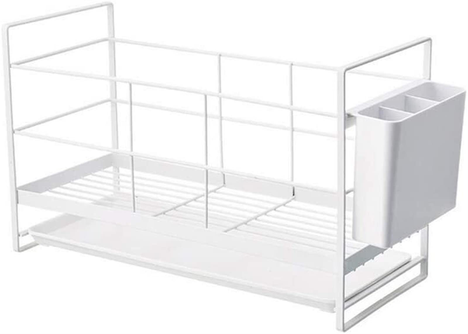 Stainless Steel Dish Drying Rack for Kitchen Sink - Large Capacity Drainer Bowl with Removable Cutlery Holder & Drip Tray | Space-Saving Tableware Organizer for Dishes, Cups & Utensils - Perfect for Small Apartments & Compact Kitchens