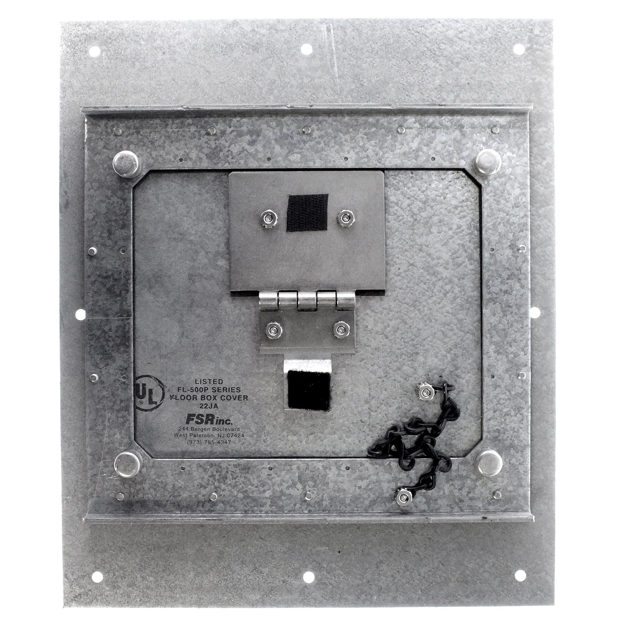 FSR FL 500P B C Floor Box Cover with Beveled Brass Flange - Compatible with Tile or Carpet - Perfect for Home Theater, Office & Commercial Floor Wiring Installations