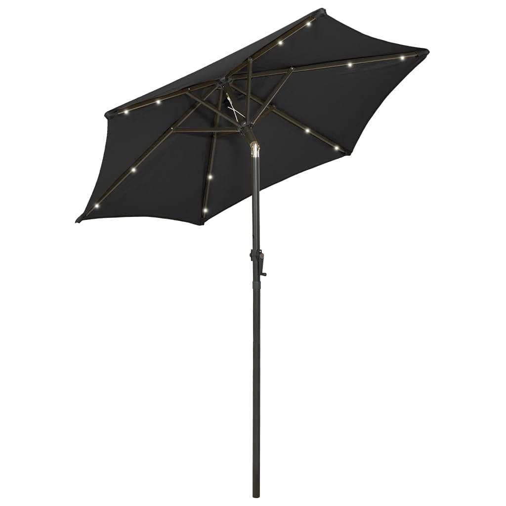 SKM 78.7x83.1 Inch Large LED Patio Umbrella with Aluminum Pole - Outdoor Garden, Poolside, Backyard Shade Solution for Summer