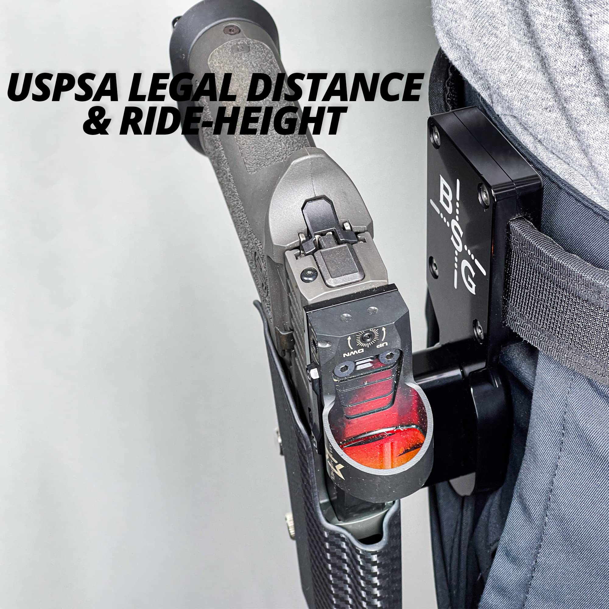 USPSA Pro Heavy Duty Carbon Fiber Holster for Black Scorpion - Black Belt Attachment Fits 2011 Full Size Pistols | Competition Shooting & Tactical Training