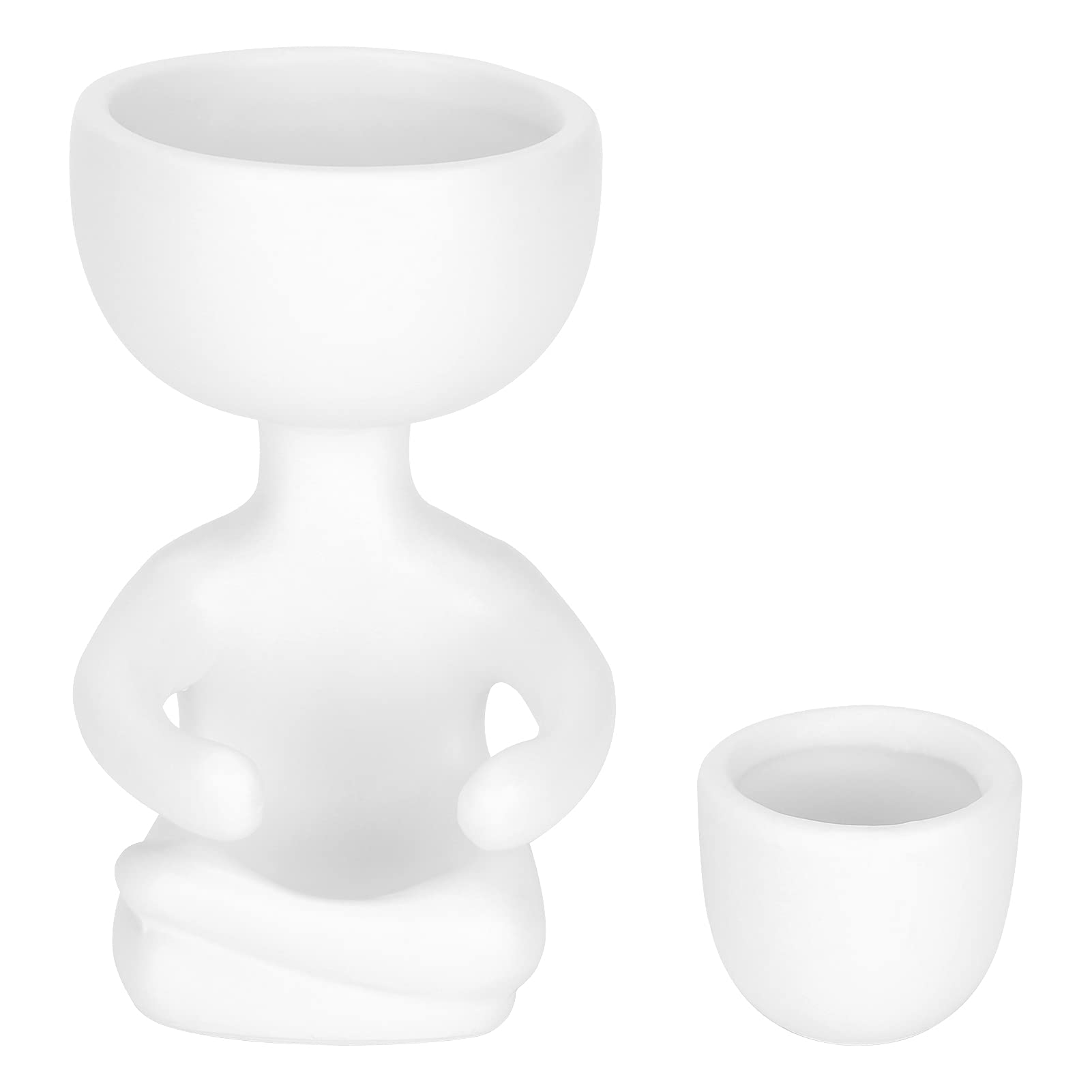 EBTOOLS Human-Shaped Ceramic Succulent Planter Pot - Mini Flower Pot for Cacti & Small Plants - Perfect Home & Office Decor, Wedding & Birthday Gift Idea