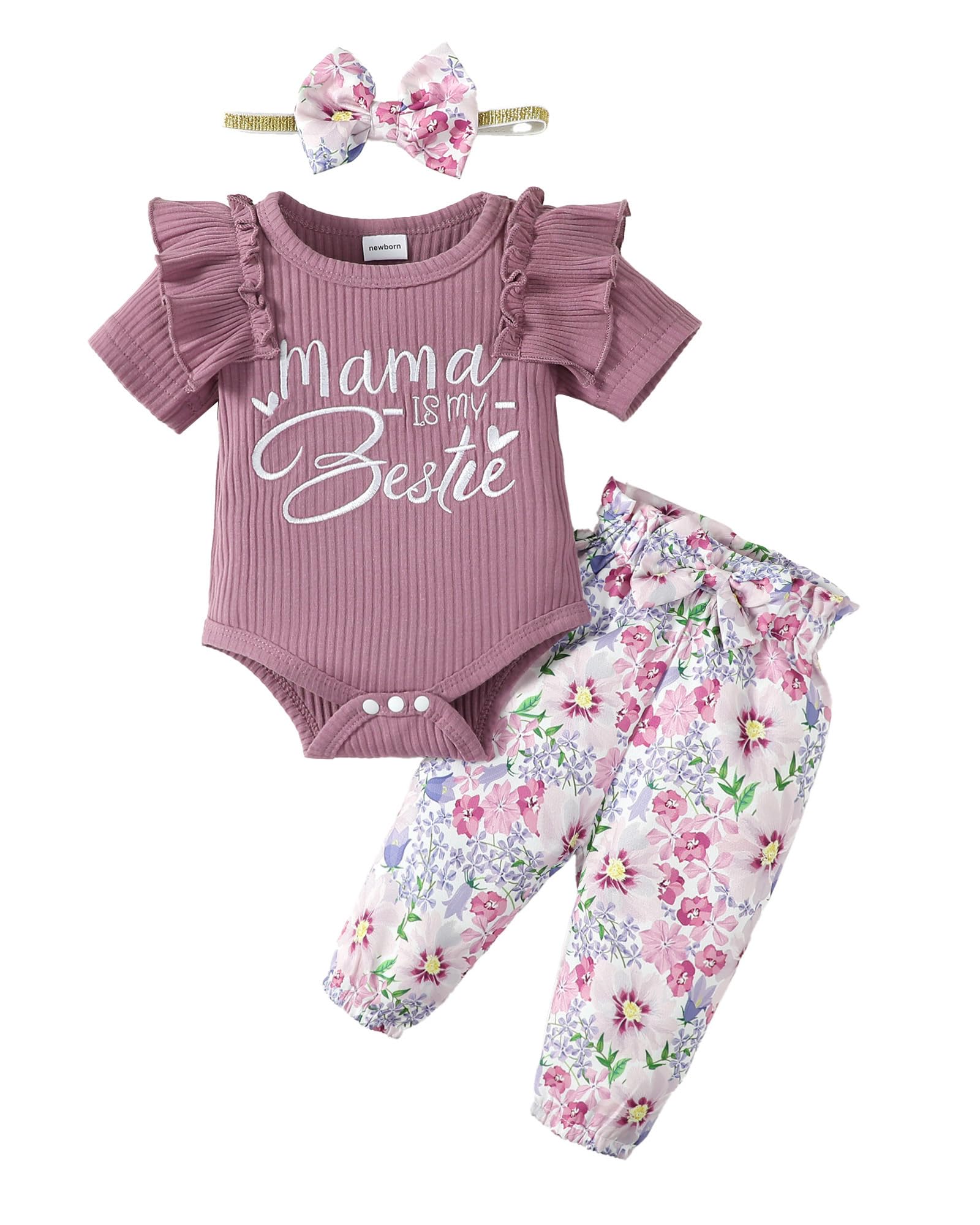 Adorable Infant Baby Girl Clothes Set - Soft Long Sleeve Romper & Pants Outfit for Newborns | Cozy Fall/Winter Baby Girl Fashion | Perfect for Photoshoots, Playdates & Special Occasions
