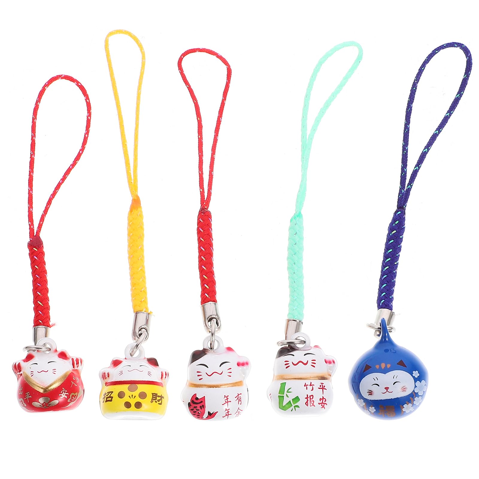 Lucky Cat Phone Charm Strap - Feng Shui Fortune Keychain for Phone Accessories, Cute Kawaii Cellphone Decor (Perfect for Gift, Purse & Backpack Accessory)