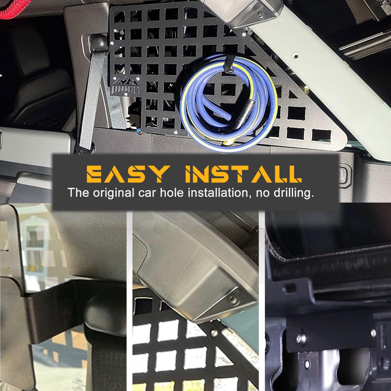 2021-2025 Ford Bronco 4-Door Rear Window MOLLE Panel Storage System - Modular Organizer for Off-Road Gear & Camping Equipment