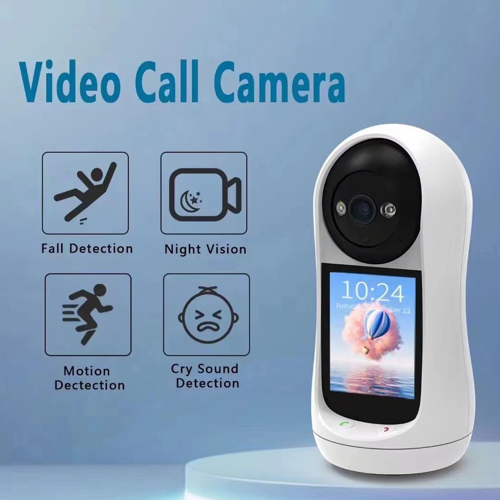 PUSOKEI 3MP Two-Way Video Pet Camera with 90° Wide Angle, AI Motion Tracking & Multi-User Sharing - Indoor Security Camera for Dogs, Baby Monitoring & Home Surveillance
