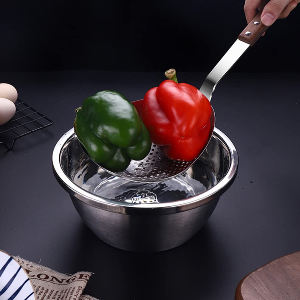 Ergonomic Stainless Steel Pepper Spoon & Noodle Strainer - Perfect for Frying, Cooking, and Kitchen Use - Durable Kitchen Accessory for Home & Restaurant