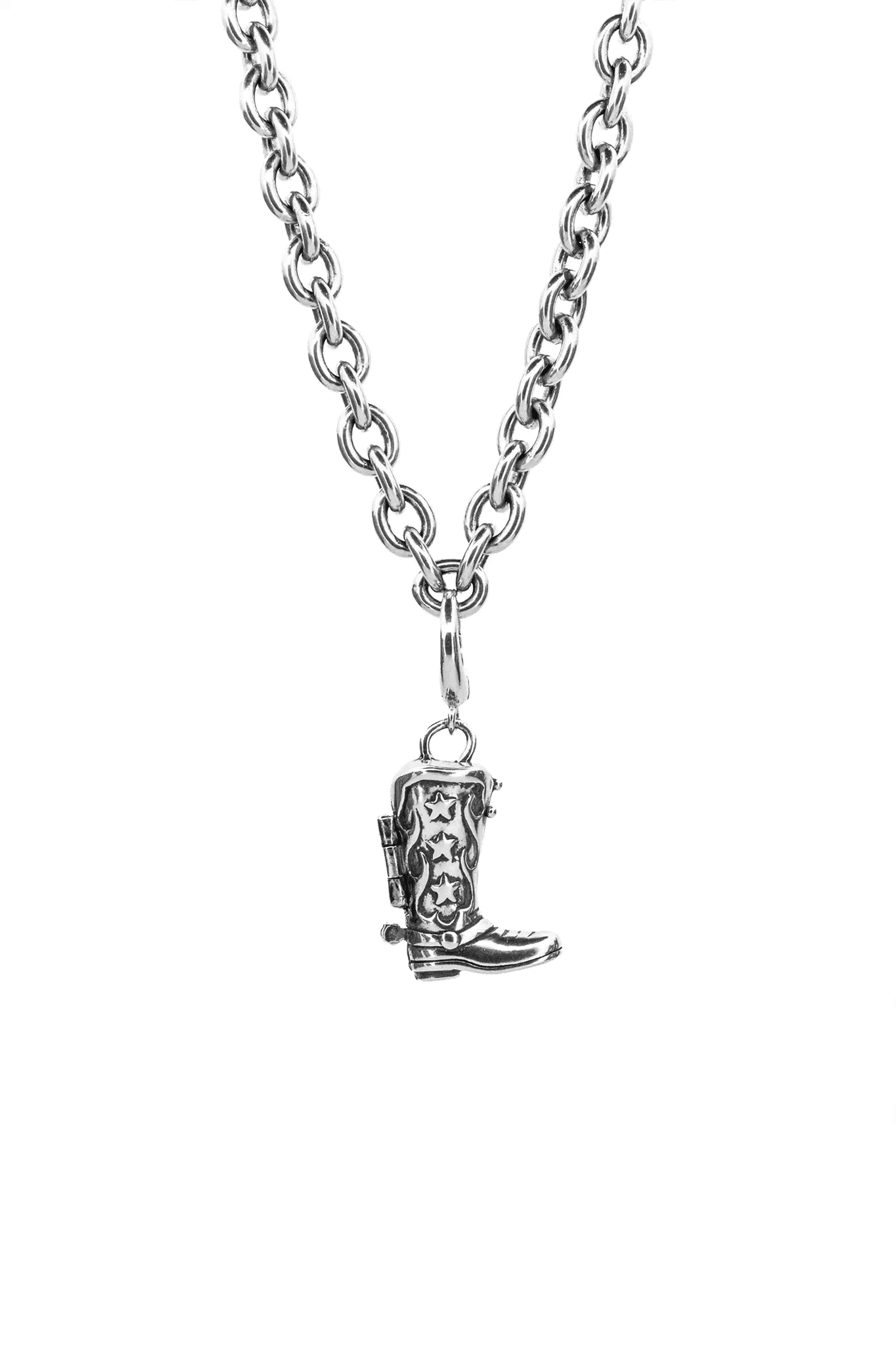 Boot Locket Necklace - Elegant Silver Boot Charm Pendant for Women | Perfect for Western Fashion, Cowgirl Outfits & Country Music Events