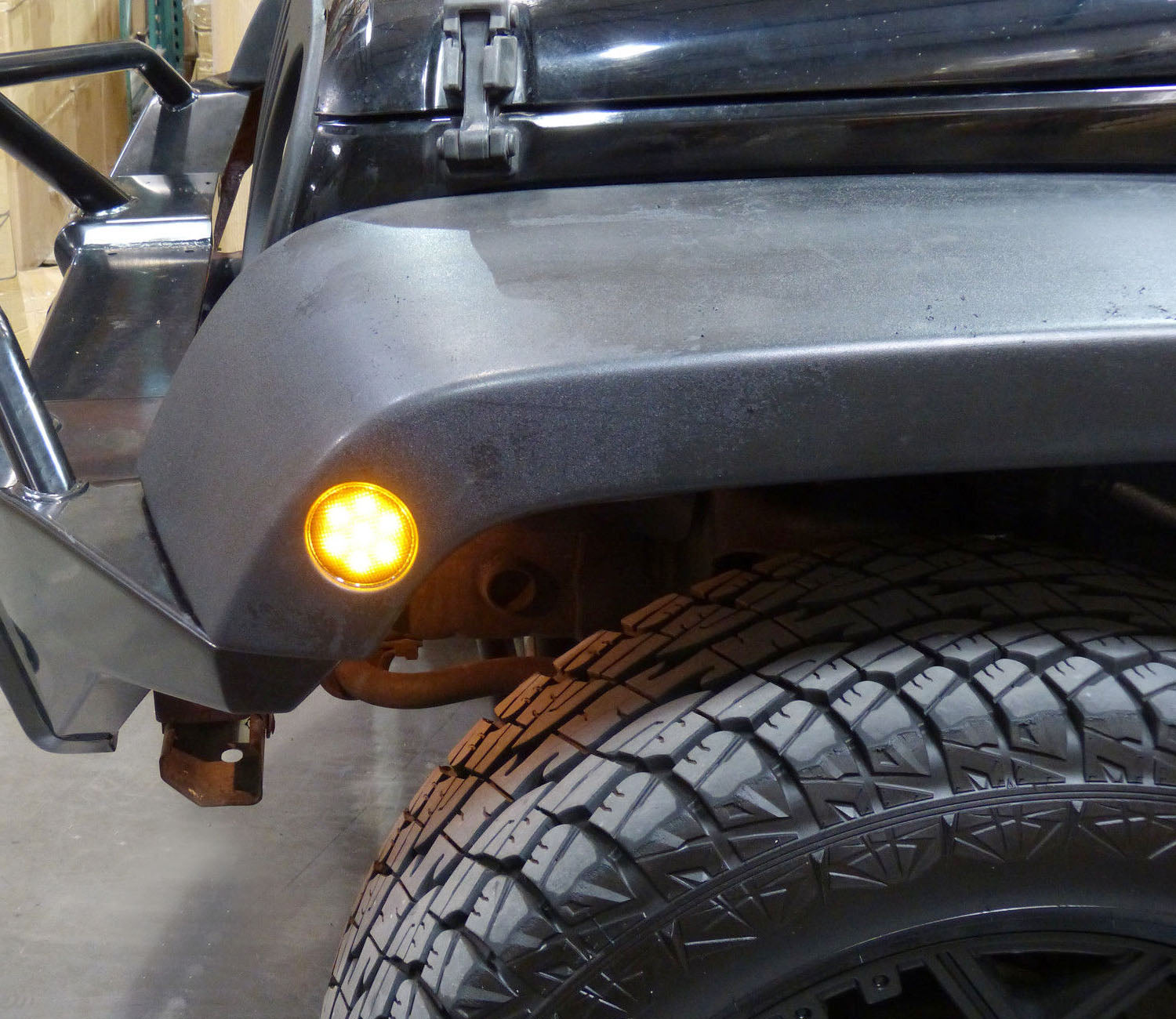 Amber LED Side Marker Lights & Fender Flare Lamps for Jeep Wrangler JK - Clear Lens, Durable & Waterproof - Perfect for Off-Roading, Night Driving & Customization