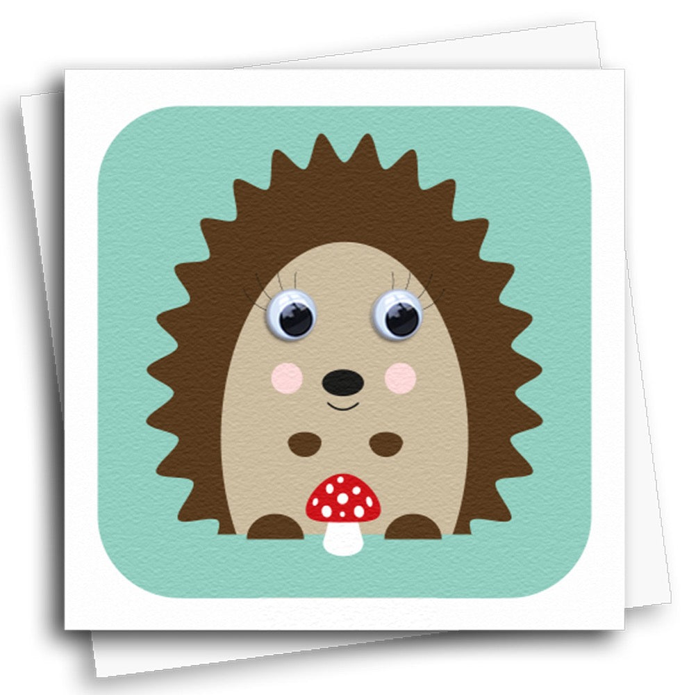 Funny Googly Eyes Greeting Card - Cute Hedgehog Design for Birthdays, Anniversaries & Special Occasions | Perfect for Animal Lovers & Humor Gifts