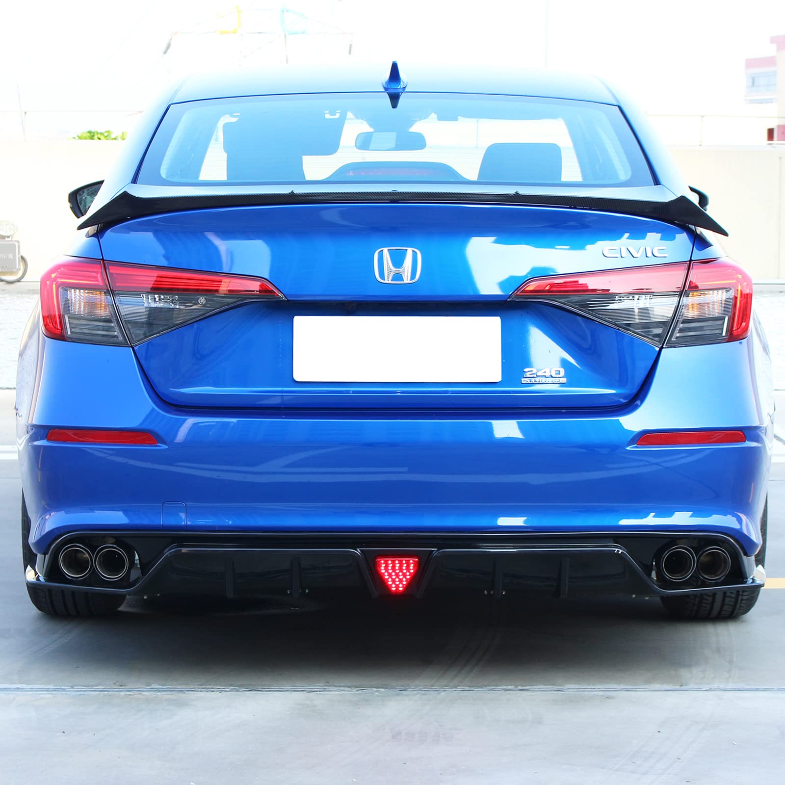 FREEMOTOR802 Gloss Black Rear Bumper Diffuser Lip for 2022-2024 Honda Civic 11th Gen EX/Touring/Si Sedan - IKON Style Body Kit Replacement | Enhances Aerodynamics & Sporty Look for Street Racing & Car Shows