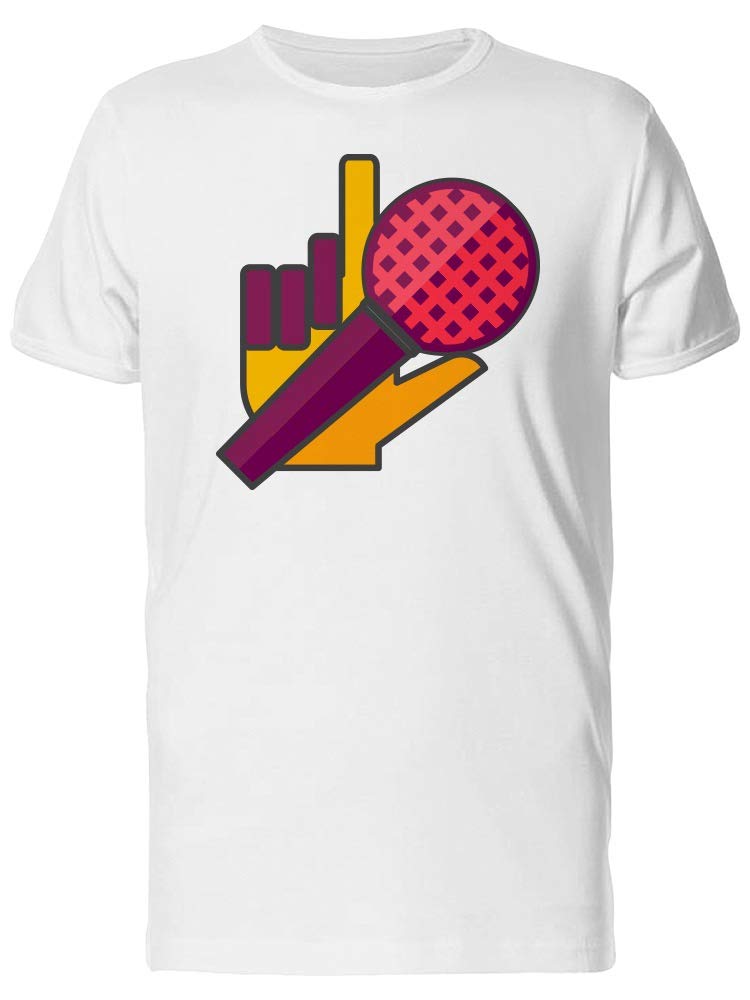 Men's Hand with Microphone Logo T-Shirt - Trendy Graphic Tee for Music Lovers, Concerts & Casual Wear