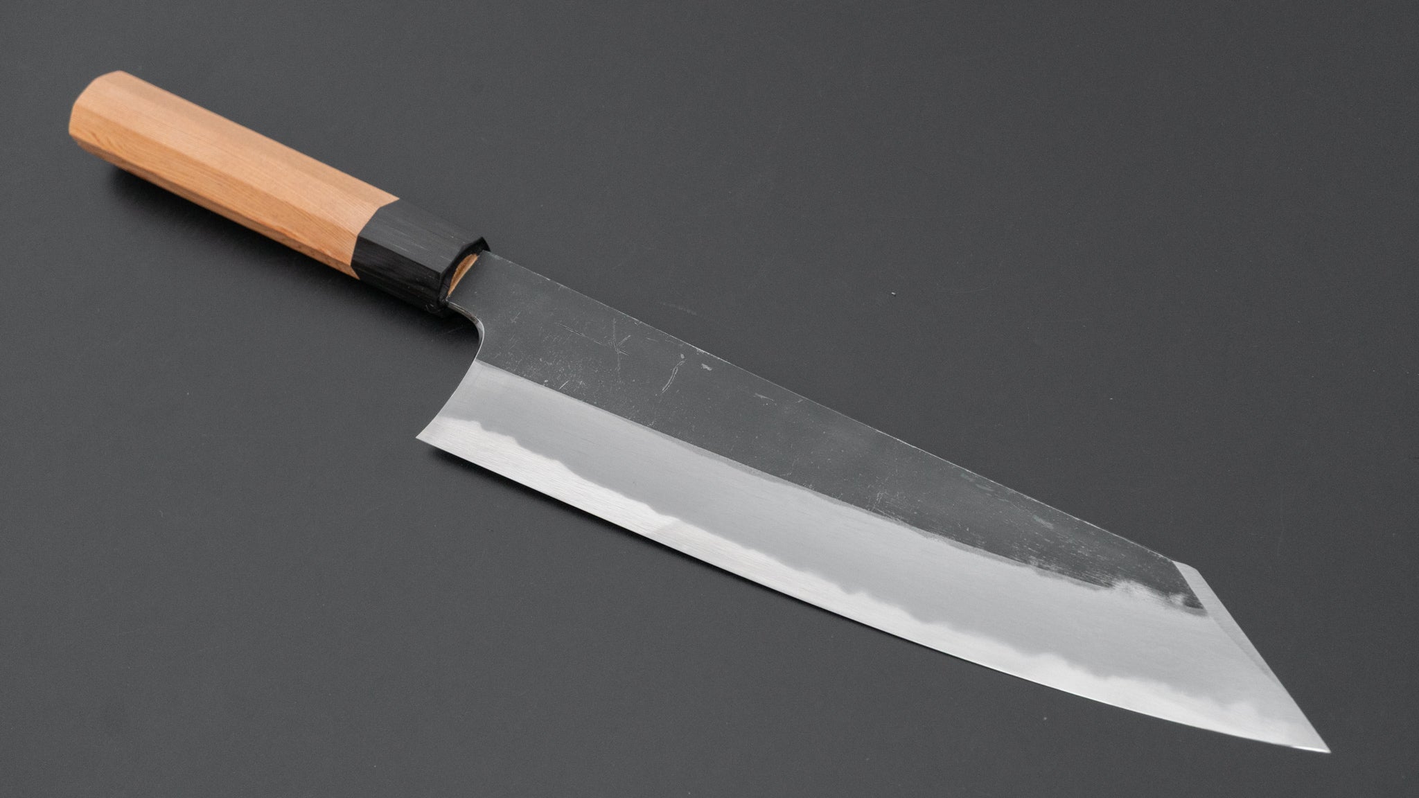 Hitohira Togashi White #2 Kurouchi Kiritsuke Gyuto 240mm Japanese Chef Knife with Yakusugi Cedar Handle - Perfect for Sushi, Meat Cutting & Professional Kitchen Use