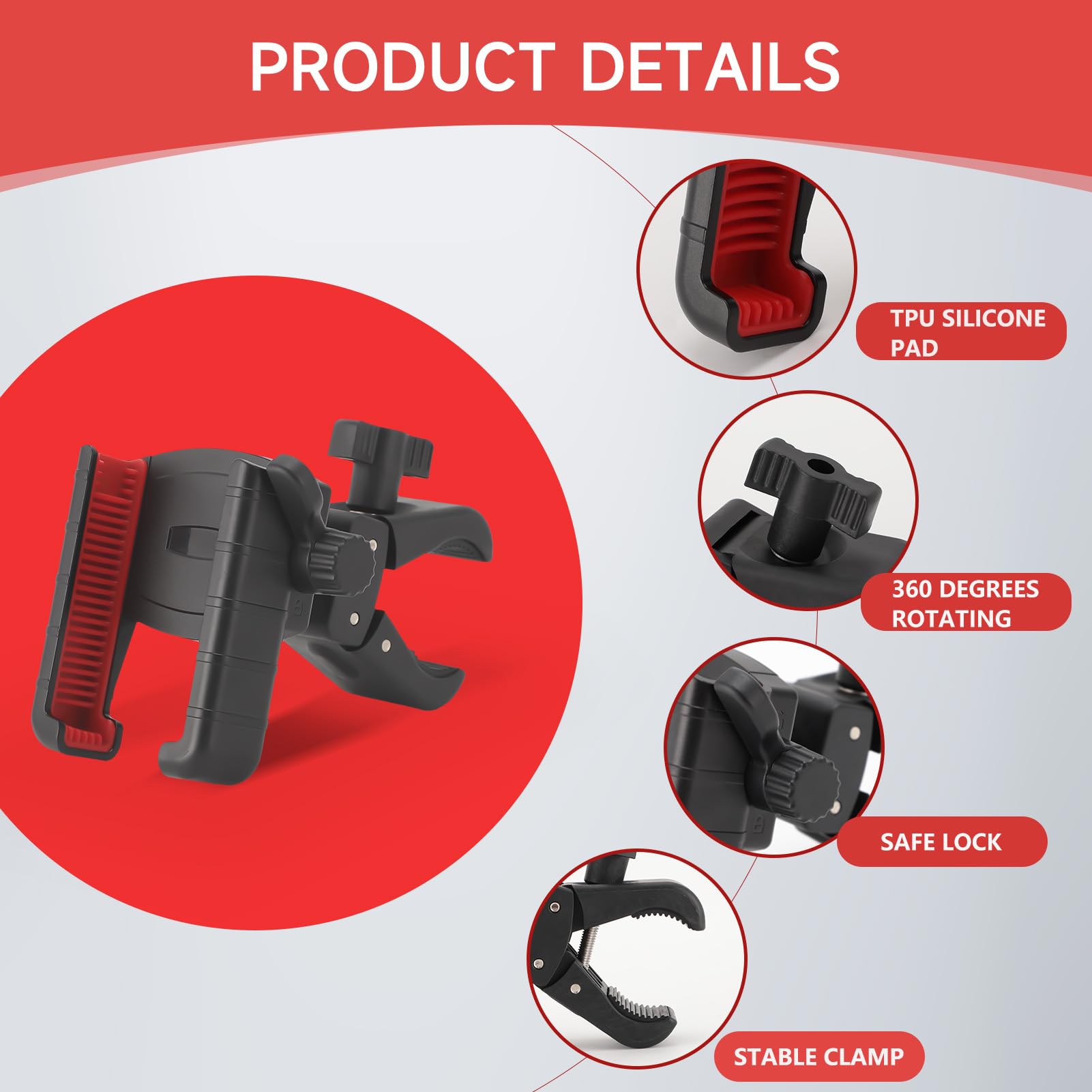 360° Rotatable Golf & Bike Phone Holder - Universal Motorcycle Phone Mount for iPhone & Android - Perfect for Golfing, Cycling & Outdoor Adventures