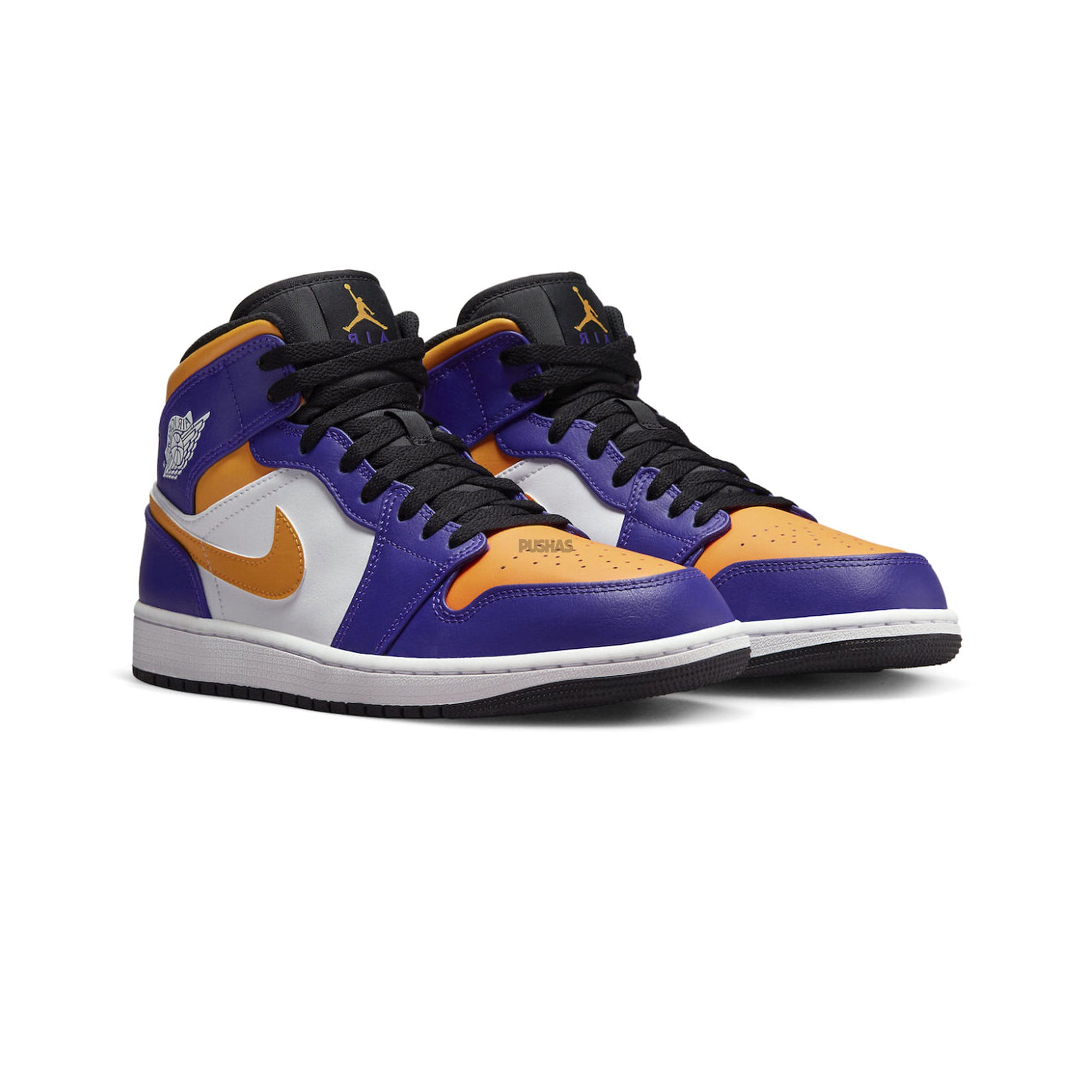 Air Jordan 1 Mid 'Lakers' Basketball Shoes (2022) - Men's High-Top Sneakers for Streetwear & Court Performance - Perfect for NBA Fans, Basketball Games, and Urban Fashion