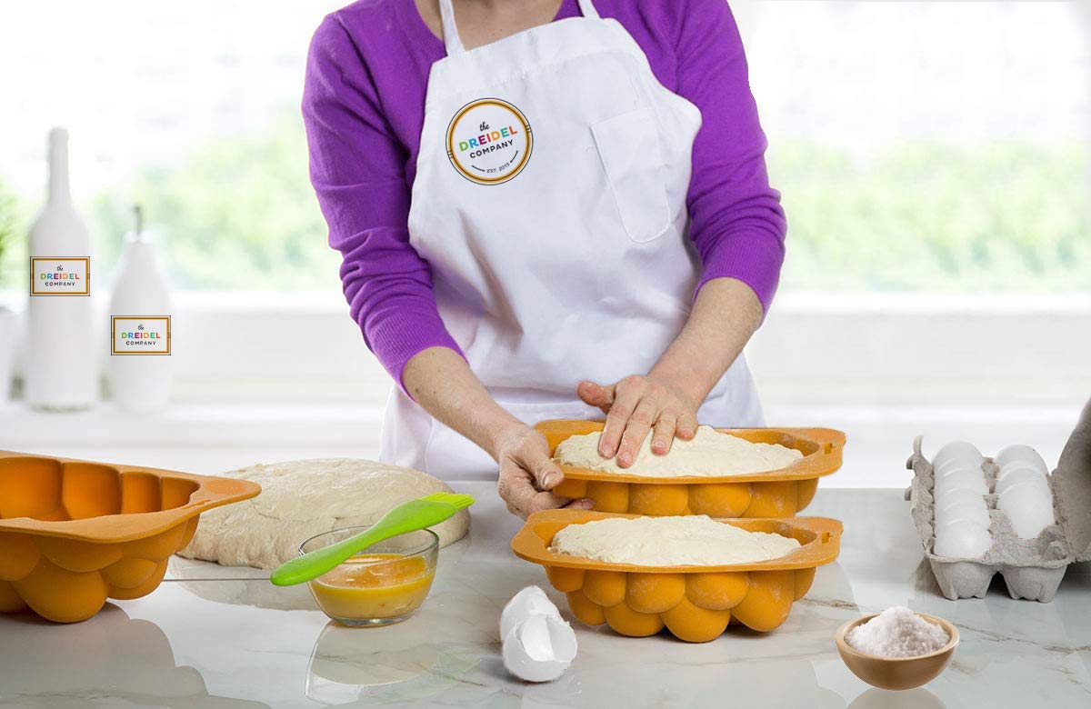 The Dreidel Company Silicone Challah Braid Bread Mold - Kosher Baking Pan for Perfect Braided Challah, No Shaping Required - Medium Size (Single) - Ideal for Jewish Holidays, Shabbat, and Home Baking