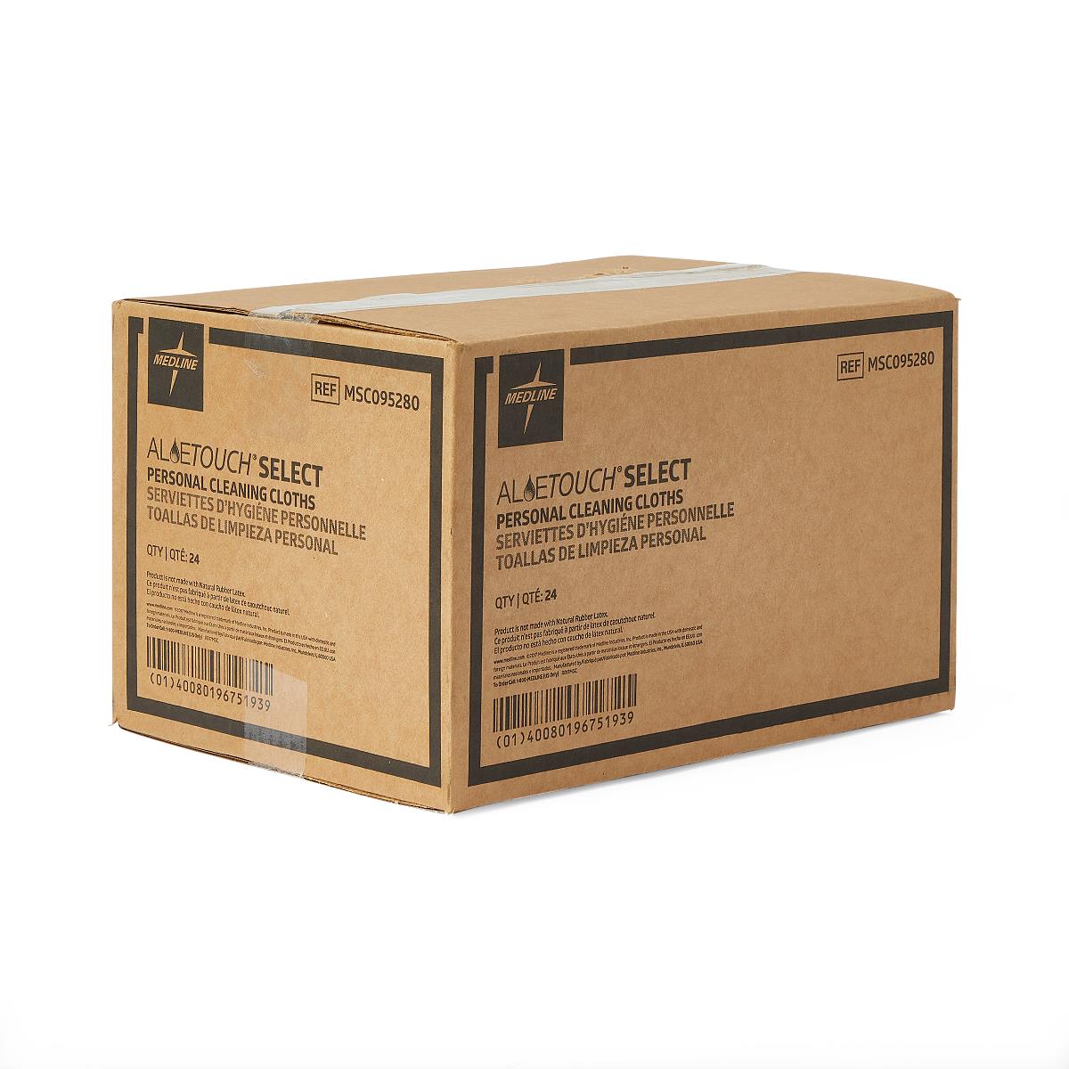 AloeTouch SELECT Premium Spunlace Personal Cleansing Wipes - Hypoallergenic & Moisturizing Facial & Body Wipes for Travel, Gym, and On-the-Go Hygiene