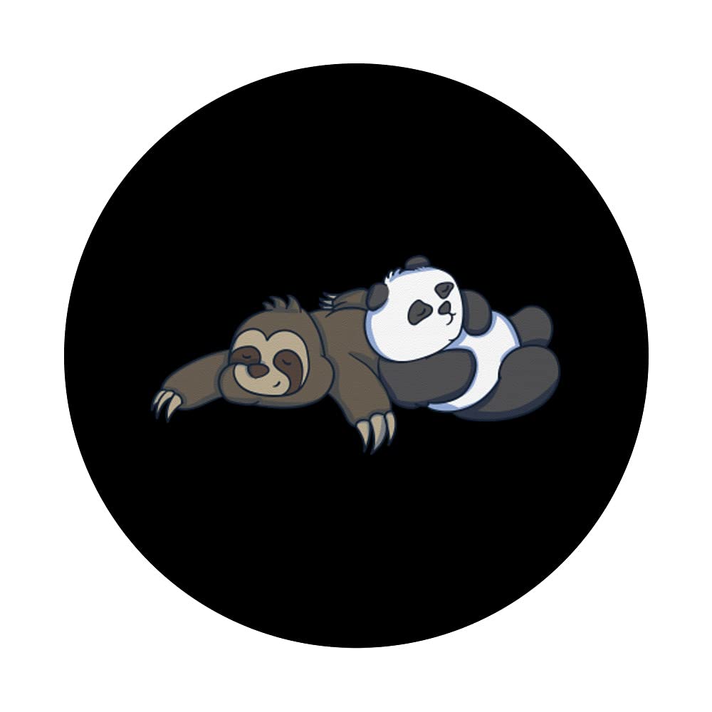 Funny Panda & Sloth PopSockets - Swappable PopGrip for Phone Stand & Grip | Cute Animal Lazy Person Gift for Friends | Perfect for Work, School & Travel Accessories