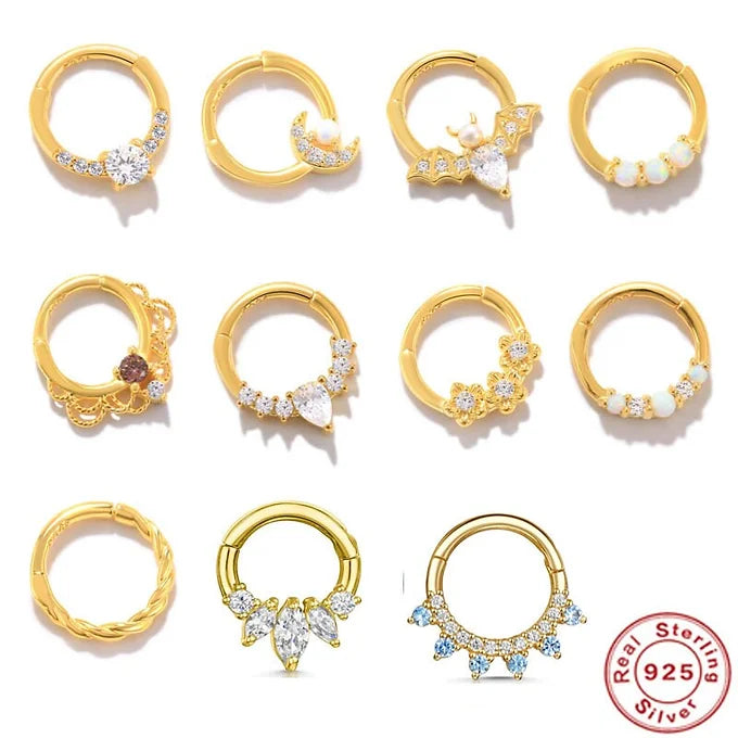 16G Sterling Silver CZ Nose Ring - Dainty Septum Huggie Hoop for Women | Perfect for Everyday Wear, Parties & Special Occasions