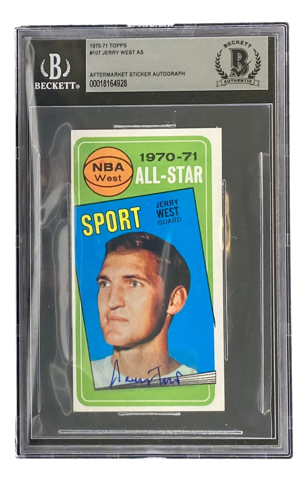 Jerry West Autographed 1970-71 Topps #107 Los Angeles Lakers Basketball Trading Card - Perfect for NBA Memorabilia Collectors and Lakers Fans