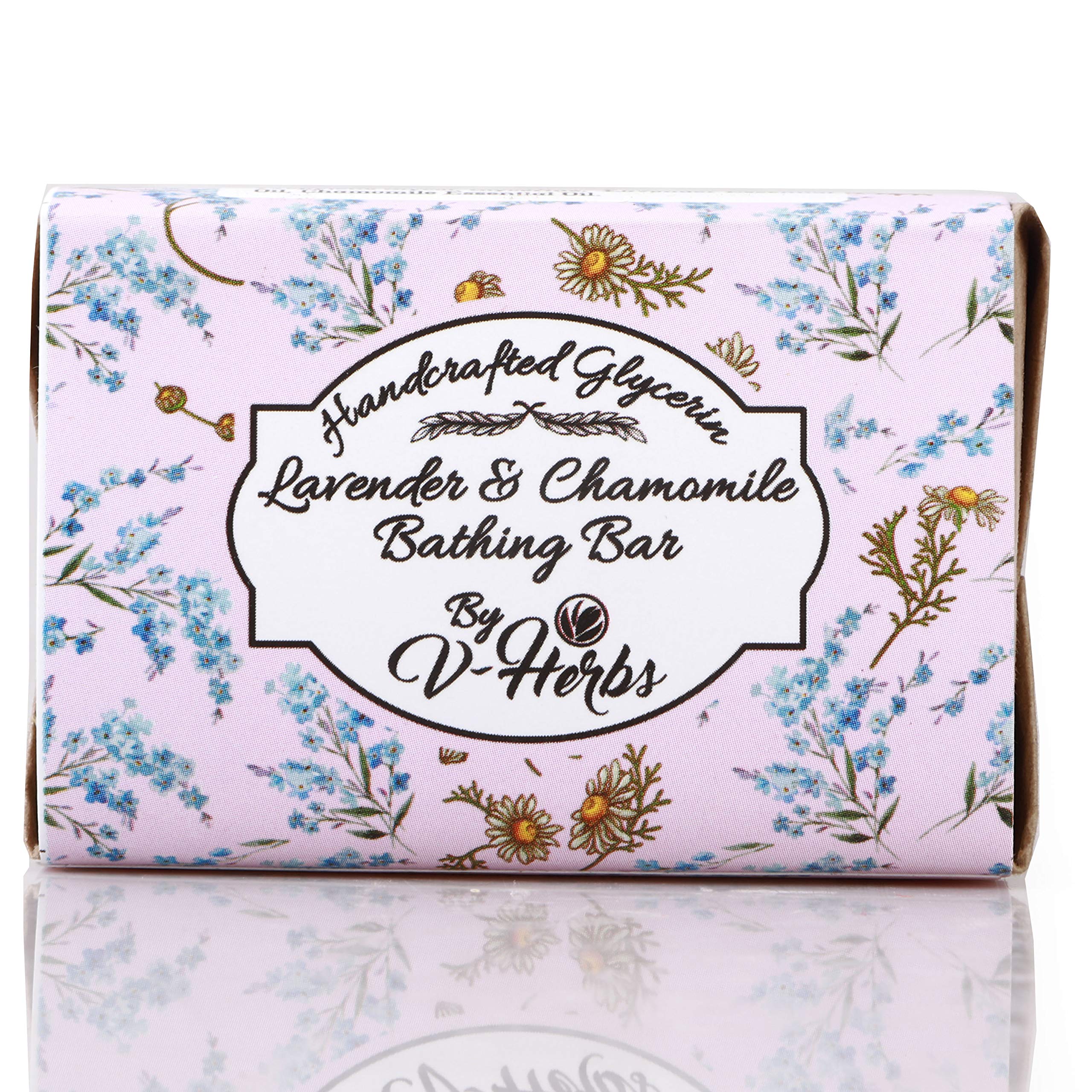 Organic Handmade Lavender Chamomile Glycerin Soap - 100g (2 Pack) | Relaxing Ayurvedic Soap with Coconut Oil, Castor Oil & Sugar | Moisturizing, All-Natural Skincare for Stress Relief & Better Sleep