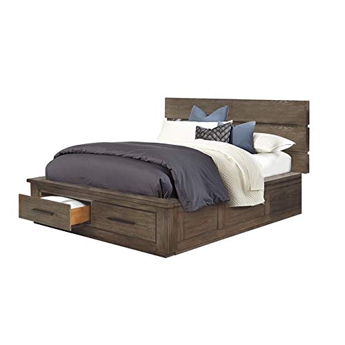 Furniture of America Pristen Rustic Wooden Eastern King Bed in Weathered Gray - Solid Wood Bed Frame for Master Bedroom, Farmhouse & Rustic Home Decor