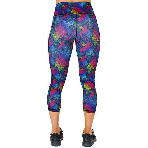 Rainbow Turtle Print Yoga Leggings for Women - High Waisted Stretchy Workout Pants - Perfect for Yoga, Running & Casual Wear