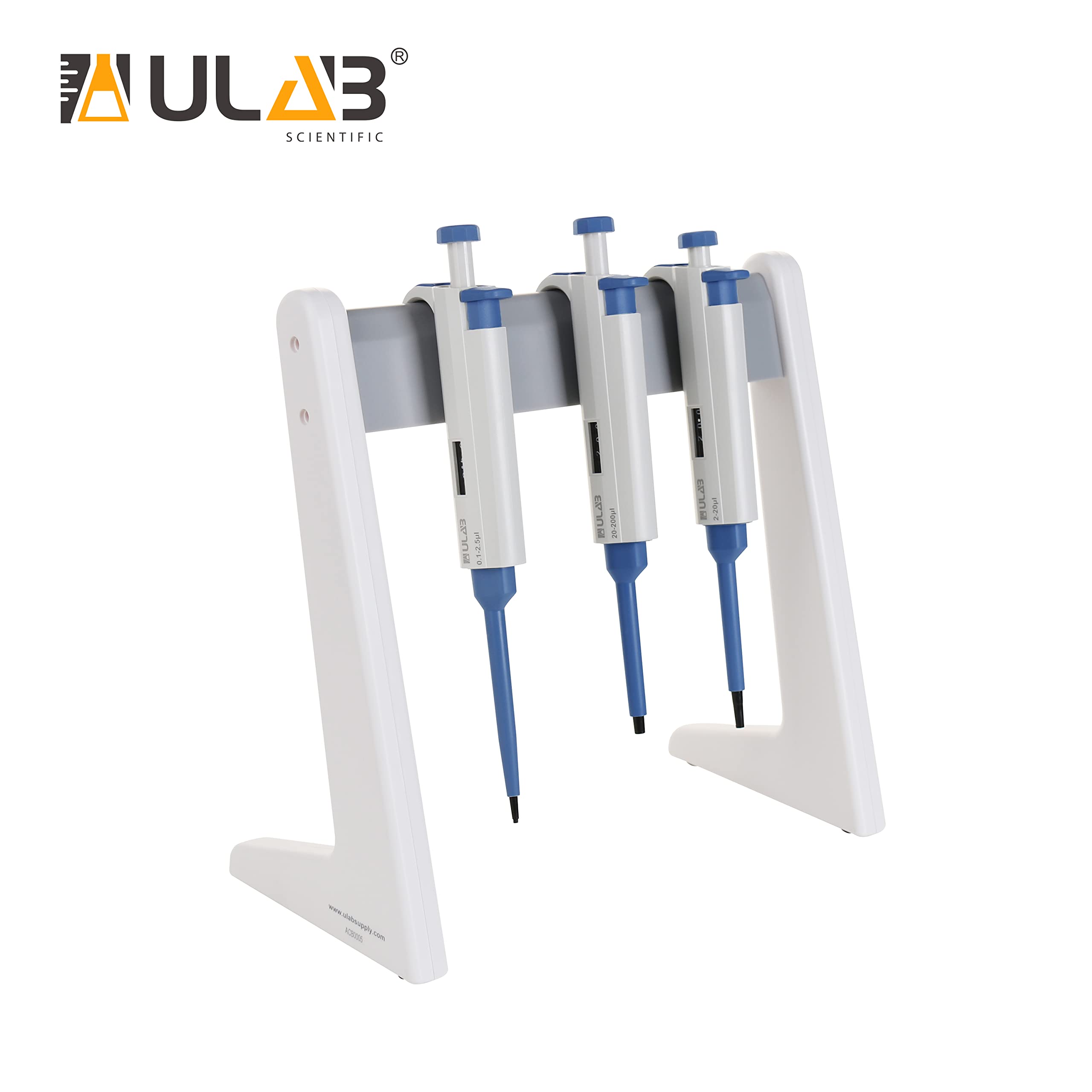ULAB Lab Linear Pipettor Stand Rack - Holds 6 Pipettes (ULH1024) | Durable Laboratory Pipette Organizer for Efficient Workflow - Perfect for Chemistry, Biology & Medical Research Labs