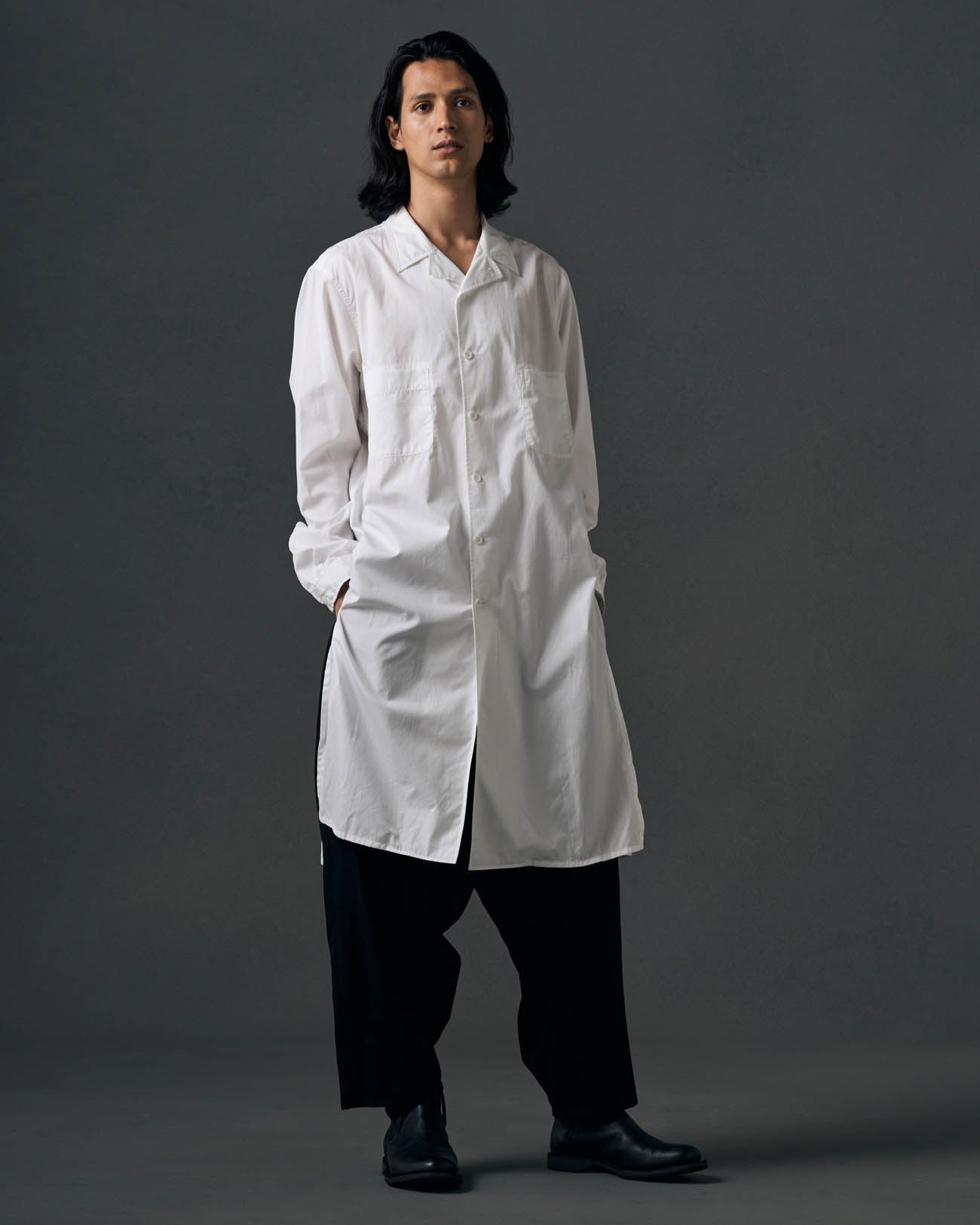 Premium Cotton Broadcloth Open Collar Long Sleeve Shirt for Men - Comfortable Casual & Business Wear