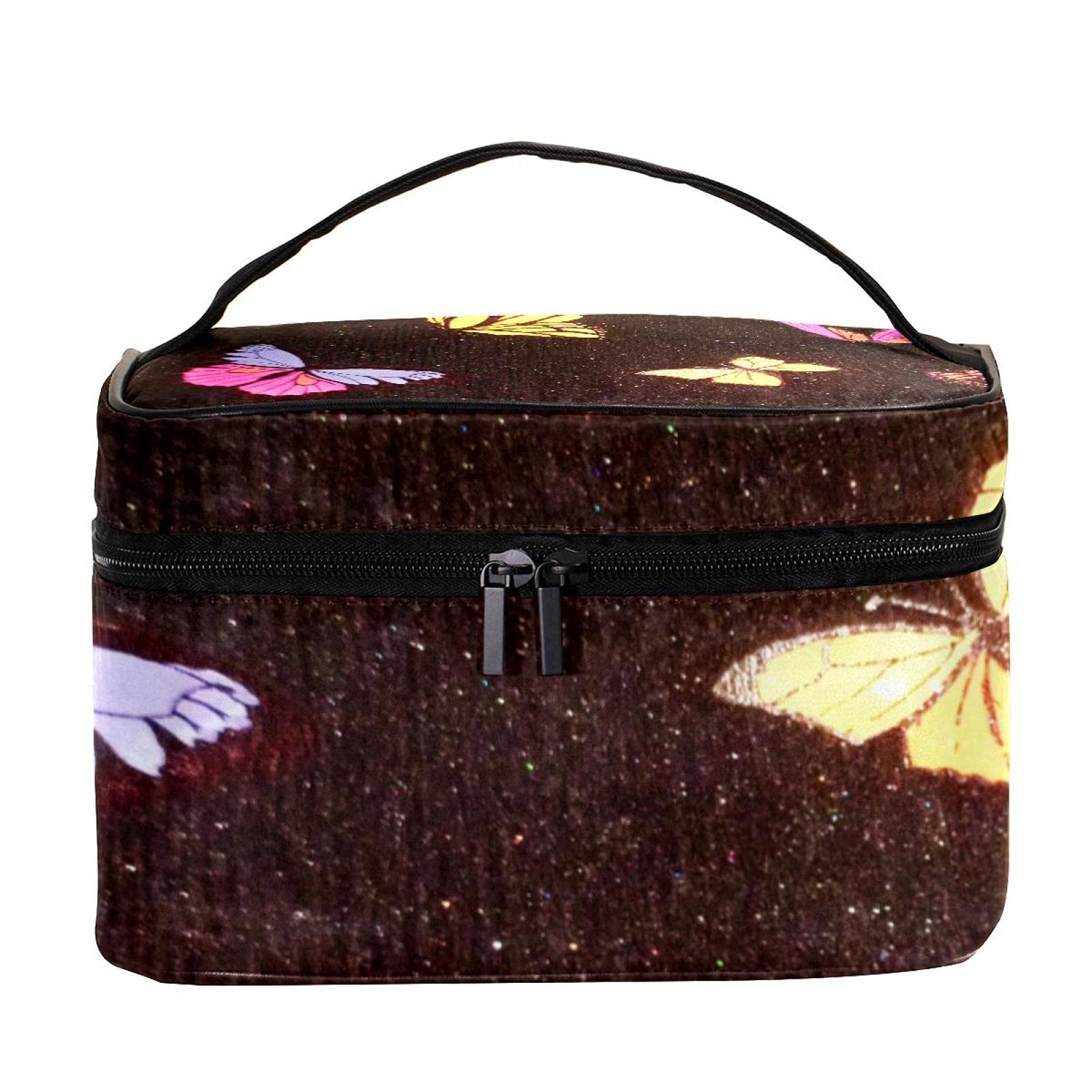 Butterfly Print Large Travel Makeup Bag for Women - Waterproof Cosmetic Organizer with Zipper, Perfect for Travel, Gym, and Daily Use
