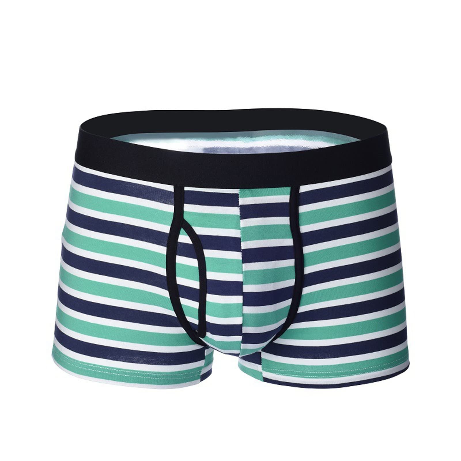 Men's Cotton Striped Sport Underwear Briefs - Mid Waist Breathable Boxers for Casual Wear & Gym Workouts