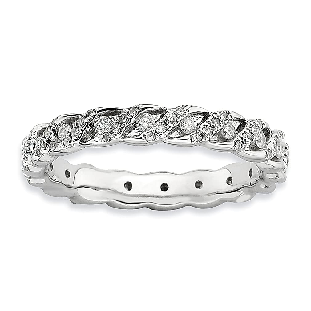 925 Sterling Silver Diamond Band Ring for Women - Stackable, Elegant & Dainty Fine Jewelry - Perfect Gift for Her - Ideal for Weddings, Anniversaries & Everyday Wear