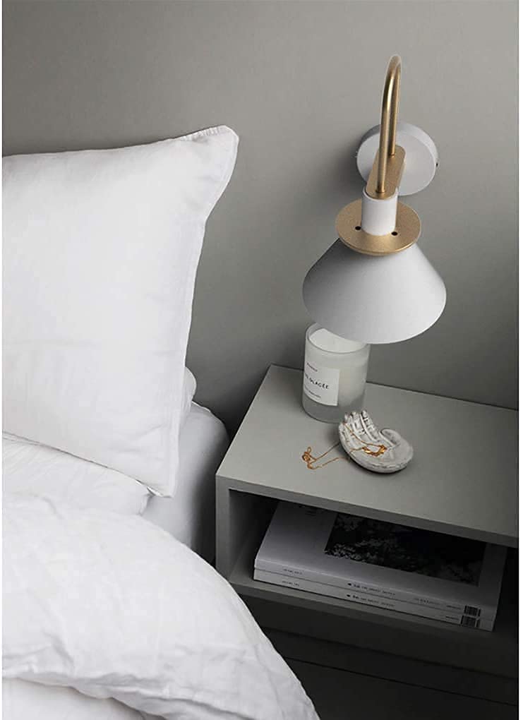 Modern Macarons Horn LED Wall Light - E27 Wrought Iron Wall Lamp for Bedside, Reading, Restaurant & Cafe Decor - 31cm Decorative Lighting for Stairs, Hotels & Home Ambiance