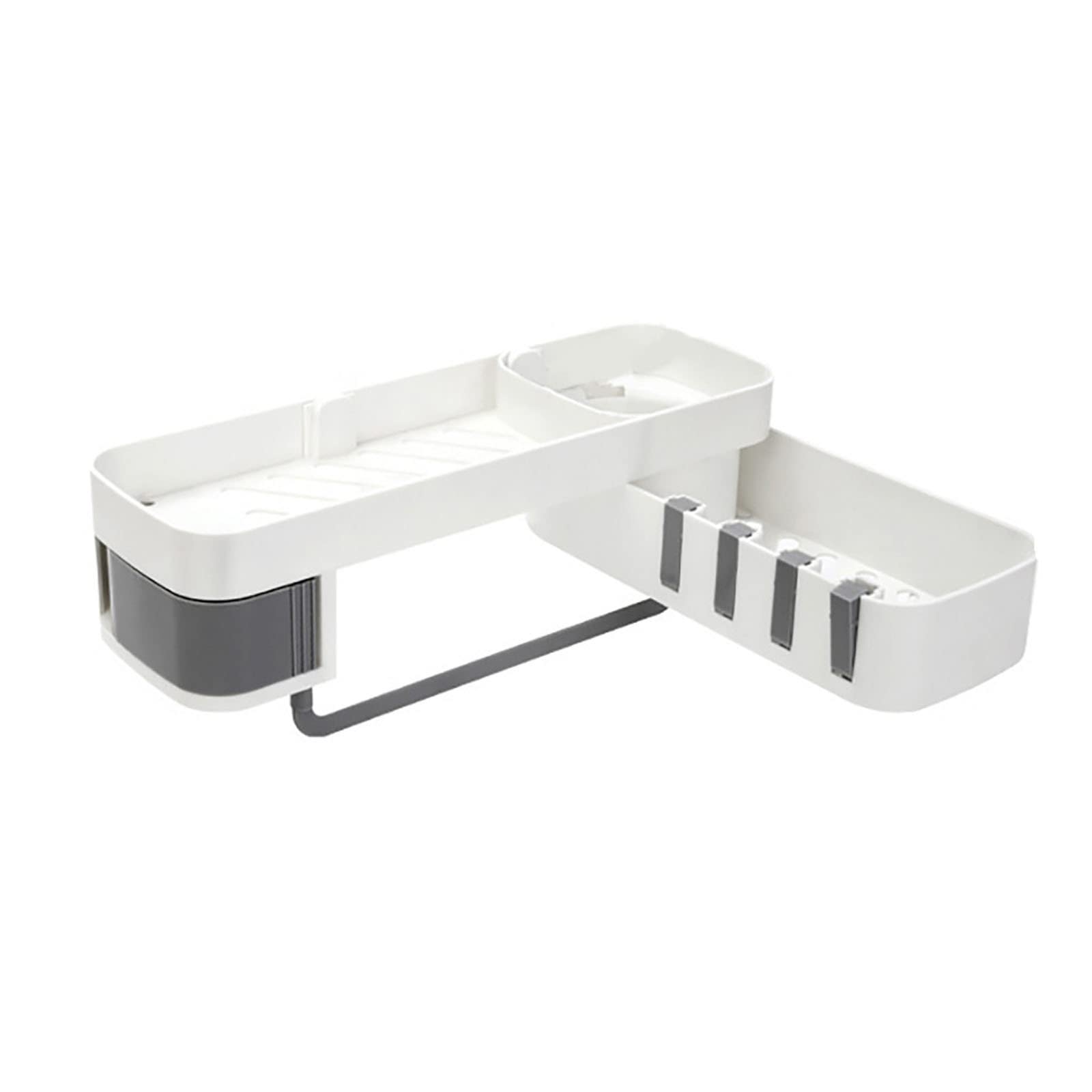 TZNBGO Rotating Shower Storage Organizer - Plastic Suction Cup Bathroom & Kitchen Storage Rack, Punch-Free Removable Shelf for Shampoo, Soap, and Beauty Products - Perfect for Small Bathroom and Apartment Organization