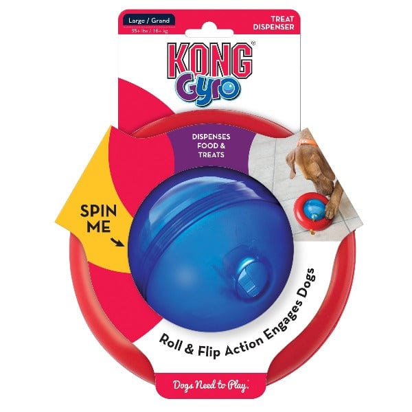 KONG Gyro Interactive Treat Dispensing Dog Toy - Fun Puzzle Feeder for Mental Stimulation & Slow Feeding - Perfect for Small & Medium Dogs
