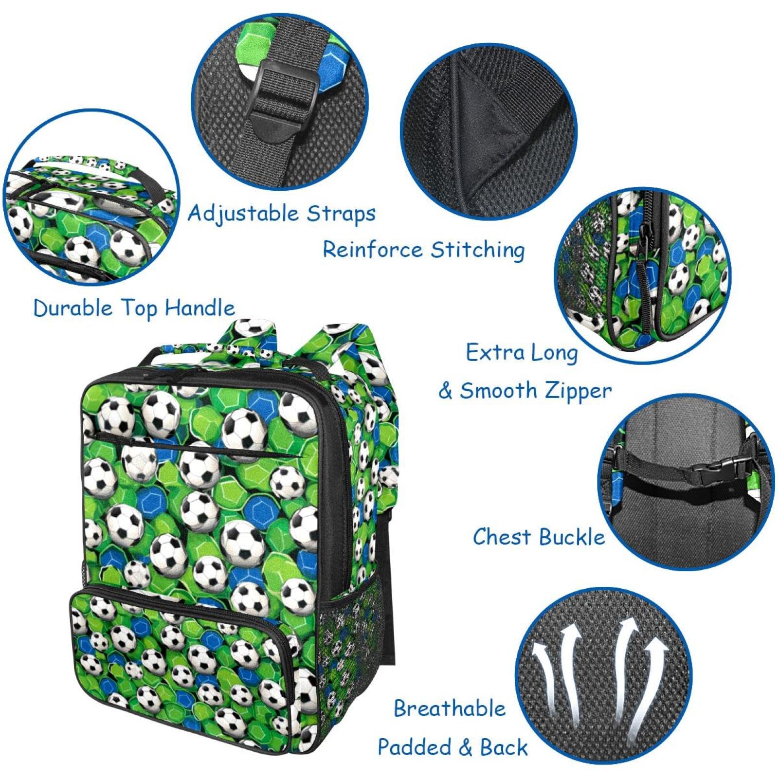 **Men's & Women's Travel Backpack with Floral Soccer Ball Design - Durable & Stylish for Hiking, Gym, Work & School**