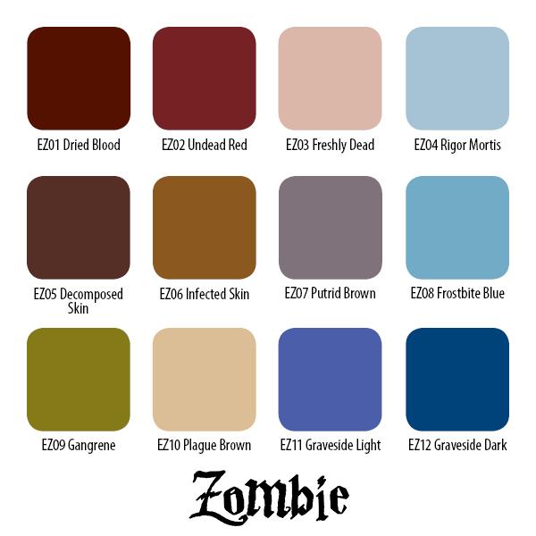 Eternal Zombie Colors Acrylic Paint Set - 1oz Bottles for Miniature Painting, Warhammer, and Model Kits - Perfect for Artists, Hobbyists, and DIY Crafts