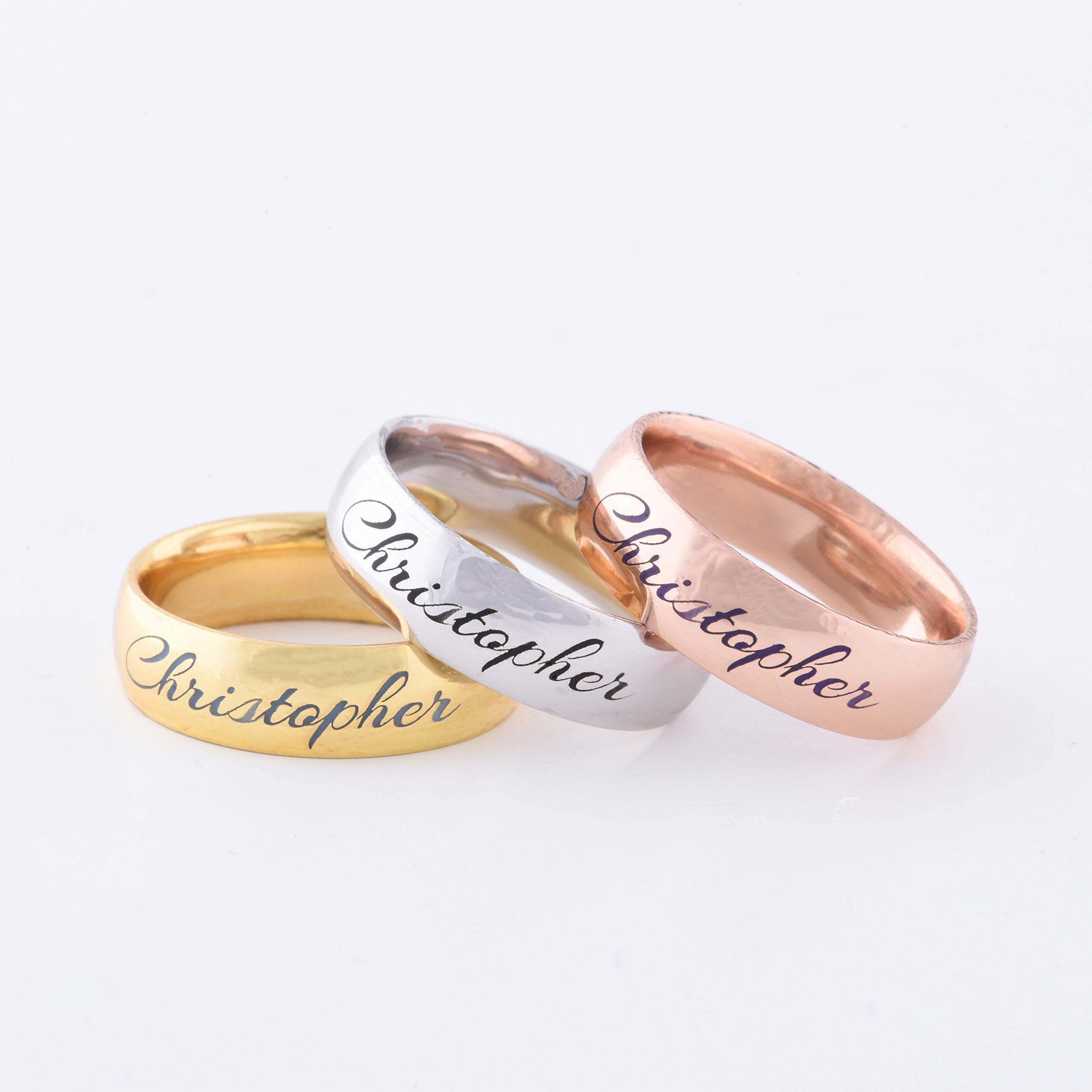 14K Solid Gold Classic Wedding Ring - Engraved Personalized His and Hers Wedding Bands for Couples, Anniversary, Engagement & Special Occasions