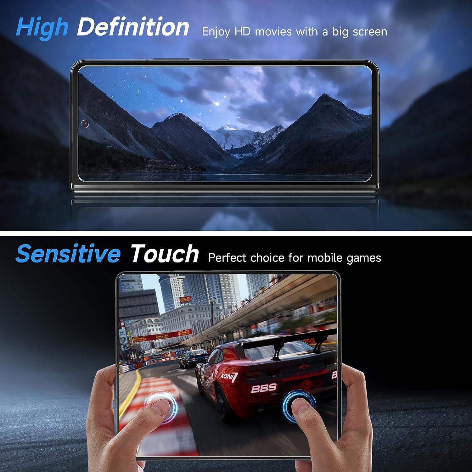 Samsung Galaxy Z Fold 5 Screen Protector 2-Pack - HD Clear, Anti-Scratch for Daily Use