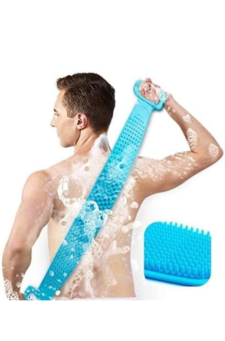 Multicolor Silicone Body Scrubber - Soft Bath Brush for Deep Cleaning & Massage, Shower Belt with Dispenser for Men & Women - Perfect Bathroom Accessory