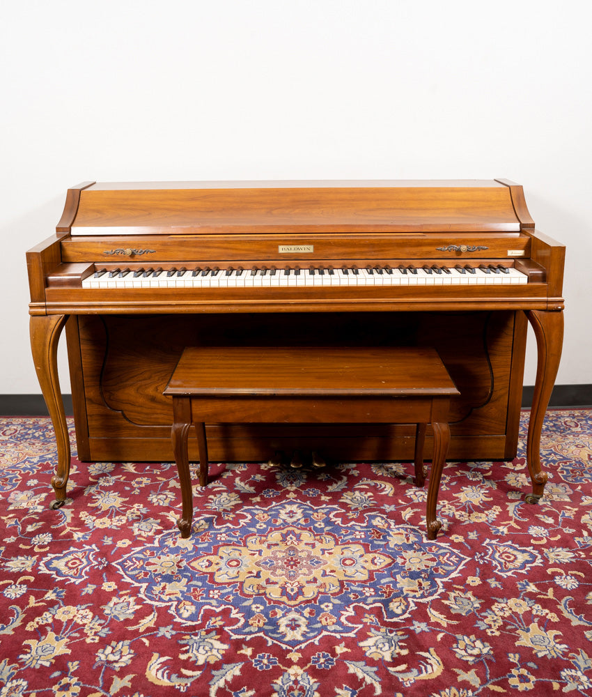 Acrosonic By Baldwin Upright Piano - Satin Walnut Finish | Vintage Piano with Serial Number 814624 | Perfect for Home, Studio & Music Classrooms
