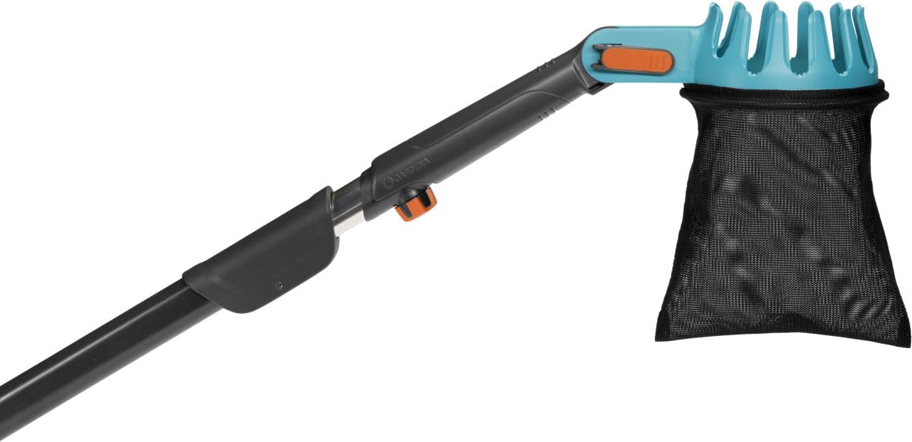 Gardena 3115-30 Combisystem Fruit Picker with Extendable Handle - Lightweight Aluminum Fruit Harvesting Tool for Apples, Pears, and Oranges - Perfect for Home Garden, Orchard, and Backyard Fruit Picking