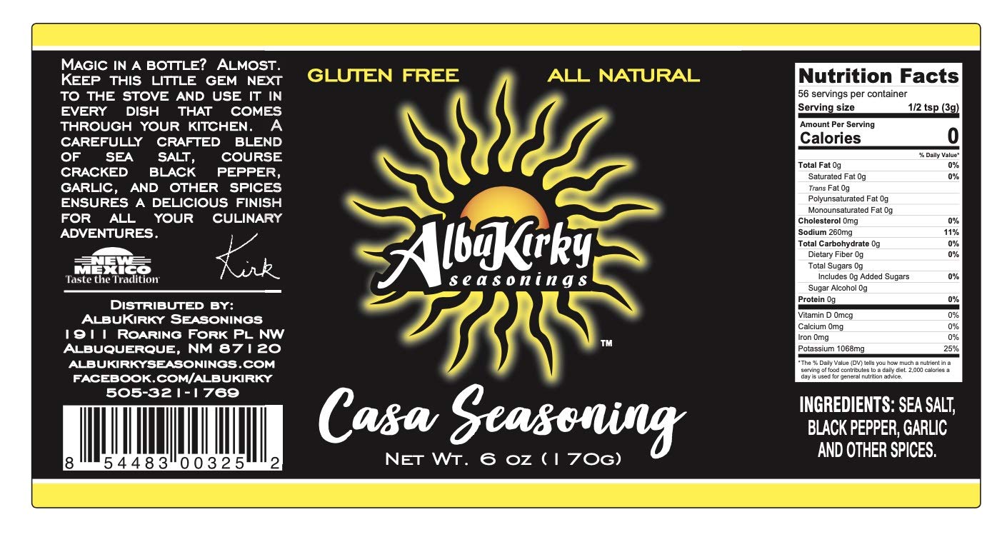 AlbuKirky All-Purpose Seasoning - Gluten-Free, No MSG, 6oz - Perfect for Grilling, Roasting & Everyday Cooking